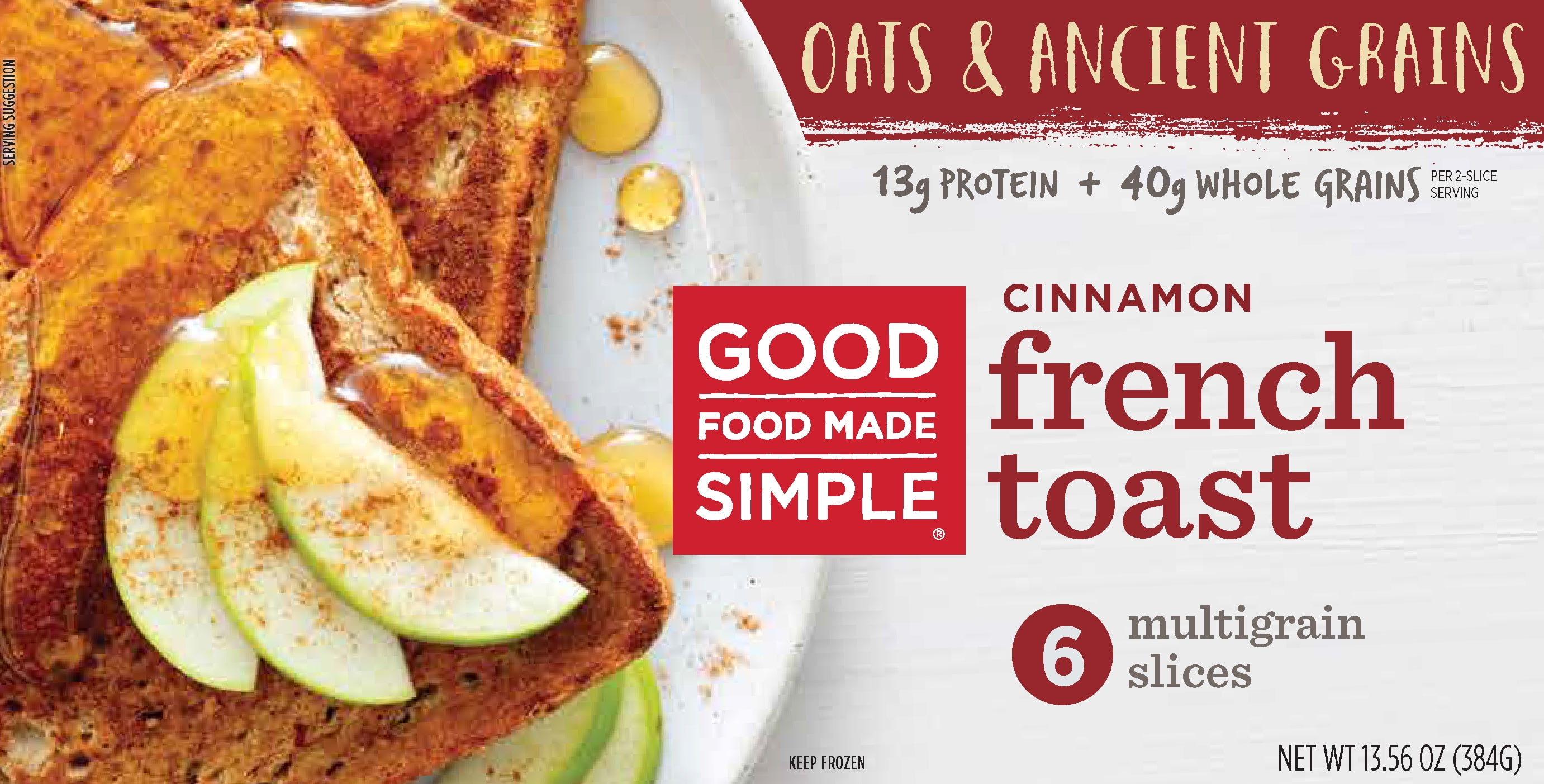 Good Food Made Simple Cinnamon Multigrain French Toast, 2.26 Oz, 6 Count (Frozen)