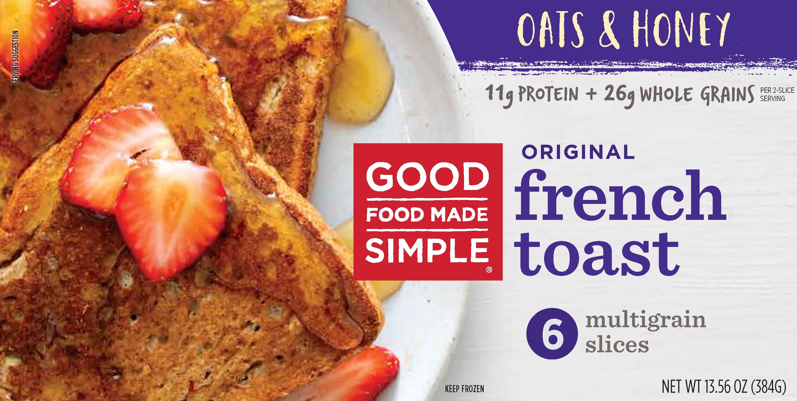 Good Food Made Simple Original Multigrain French Toast, 2.26 Oz, 6 Ct (Frozen)