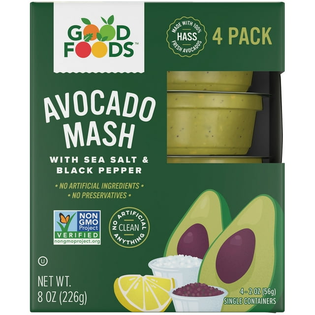Good Foods SingleServe Avocado Mash, 2 Oz, 4 Count