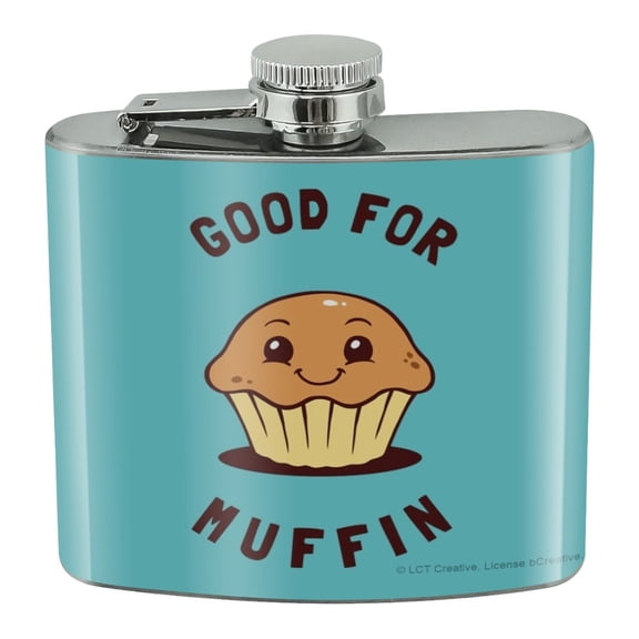 Good For Muffin Nothing Funny Humor Stainless Steel 5oz Hip Drink Kidney Flask
