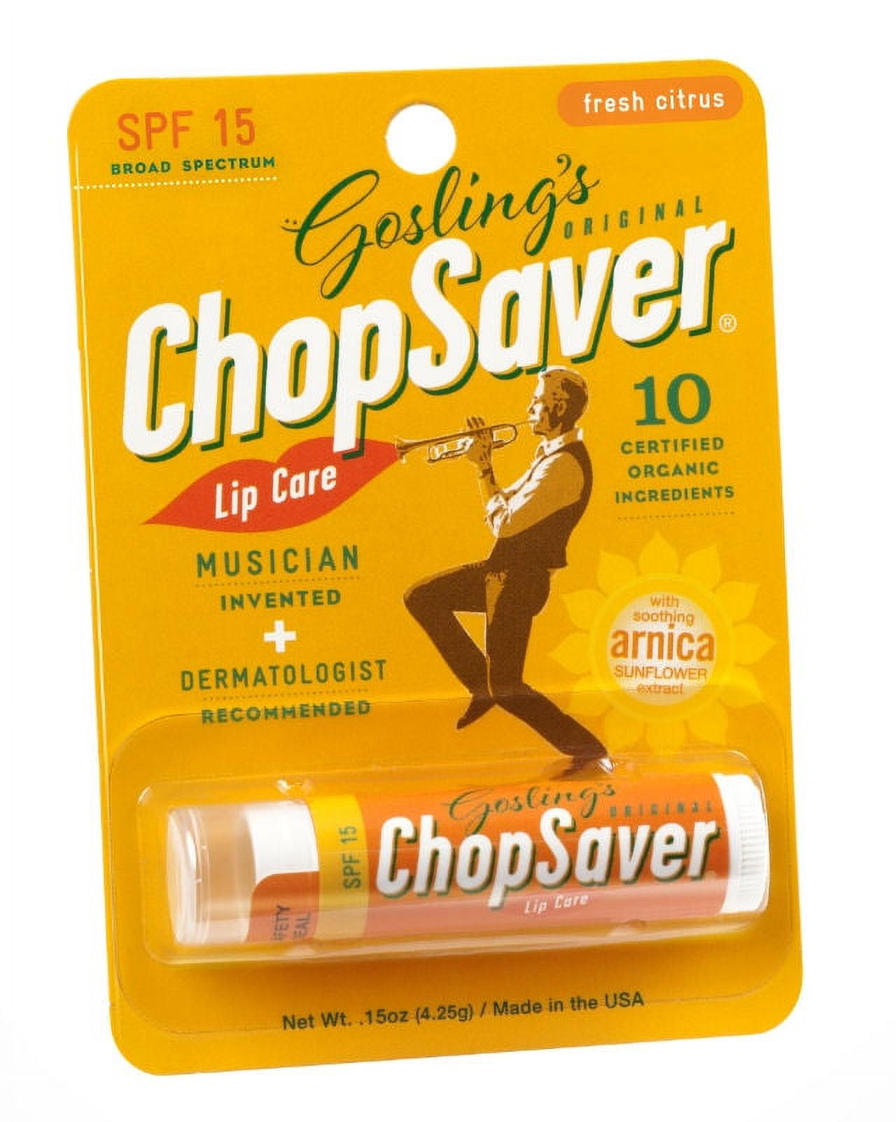 Good For The Goose Products Gosling's SPF 15 ChopSaver Lip Balm, Broad Spectrum, Fresh Citrus