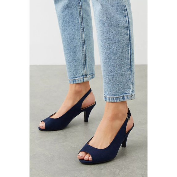 Good For The Sole Womens Evelyn Peep Toe Wide Court Shoes