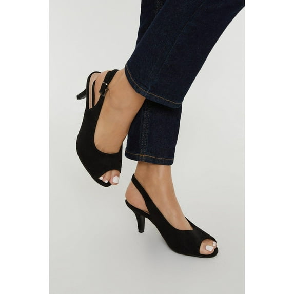 Good For The Sole Womens Evelyn Peep Toe Wide Court Shoes