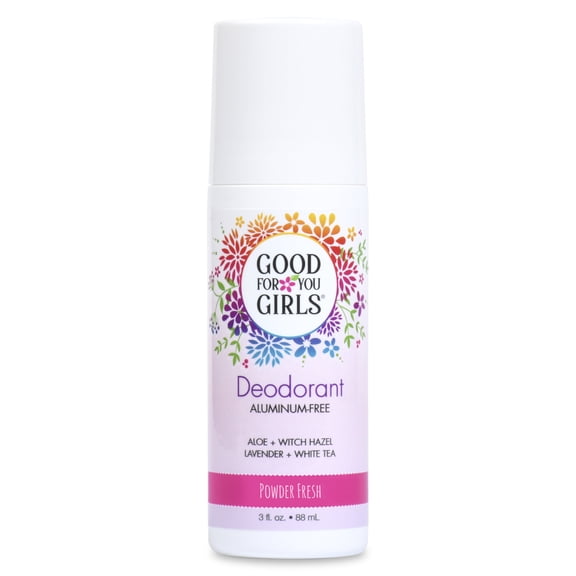 Good For You Girls Natural Aluminum-Free Deodorant Roll On Baby Powder Scent 3 oz