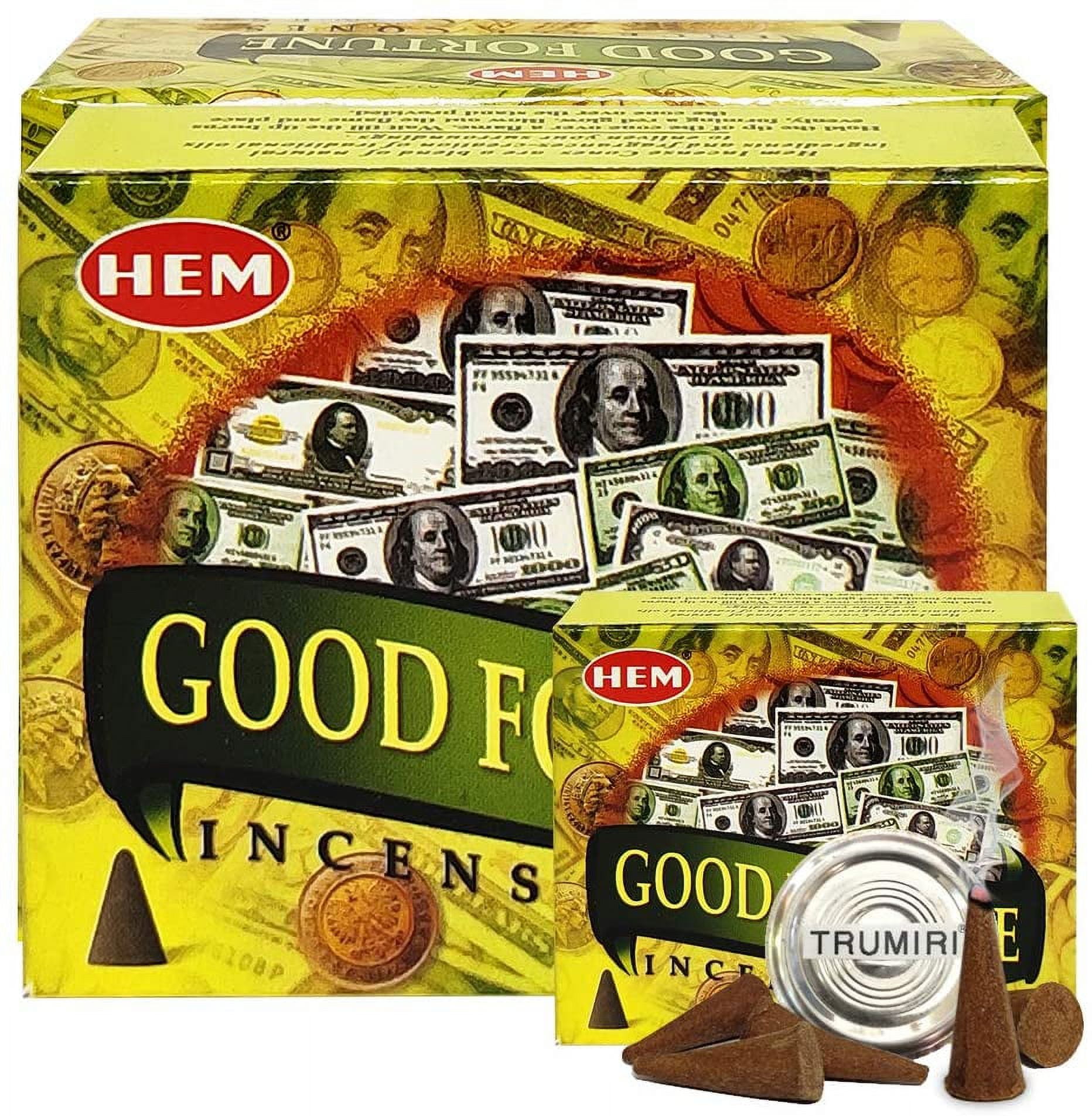 Good Fortune Incense Cones And Cone Incense Burner Bundle Insence