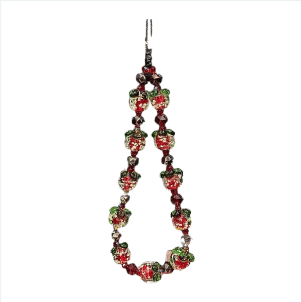 "Good Fortune" Persimmon Lanyard, Glowing Beaded Phone Chain for Women - Elegant & Unique Phone Lany