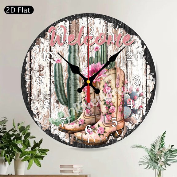 Good Fortune Red Peony Mandarin Asian Floral Silent Round Wall Clock