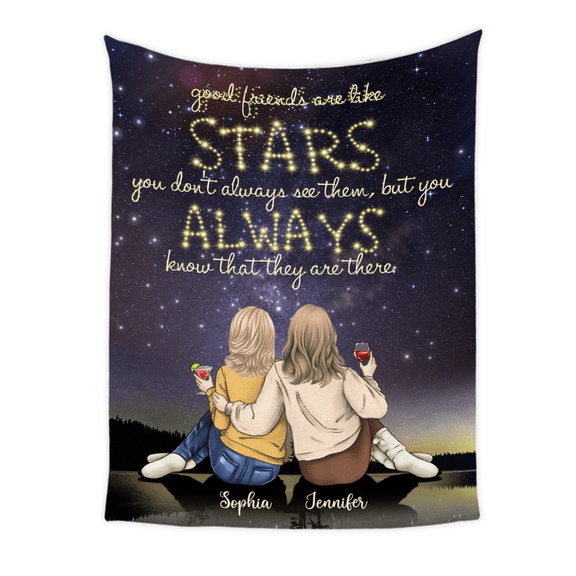 Good Friends Are Like Stars Inspirational Fleece Blanket, 50x60in Fleece Blanket