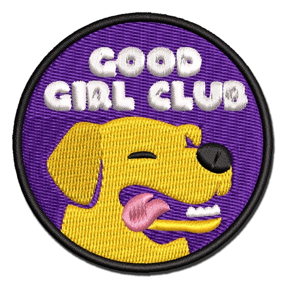Good Girl Club Dog Pet Applique Multi-Color Embroidered Iron-On Patch - 3 Inch Medium
