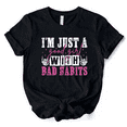 thumbnail image 1 of Good Girl with Bad Habits T-Shirt, Grunge Pink and Skeleton Hands Navy, Black, and White Tee for Wild and Rebellious Women, 1 of 11