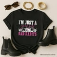 thumbnail image 1 of Good Girl with Bad Habits T-Shirt, Grunge Pink and Skeleton Hands Navy, Black, and White Tee for Wild and Rebellious Women, 1 of 8