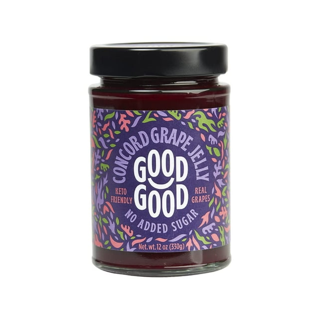 Good Good Concord Grape Jelly No Sugar Added 12 oz Pack of 4