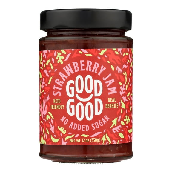 Good Good - Jam Strawberry No Sugar - Case of 6-12 OZ