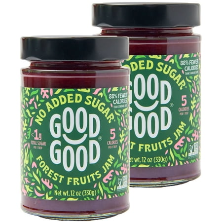 GOOD GOOD Forest Fruits Jam, No Added Sugar, Low Calorie, Keto Friendly, 12 oz, 2 Pack