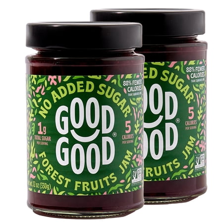 GOOD GOOD Forest Fruits Jam, No Added Sugar, Low Calorie, Keto Friendly, 12 oz, 2 Pack