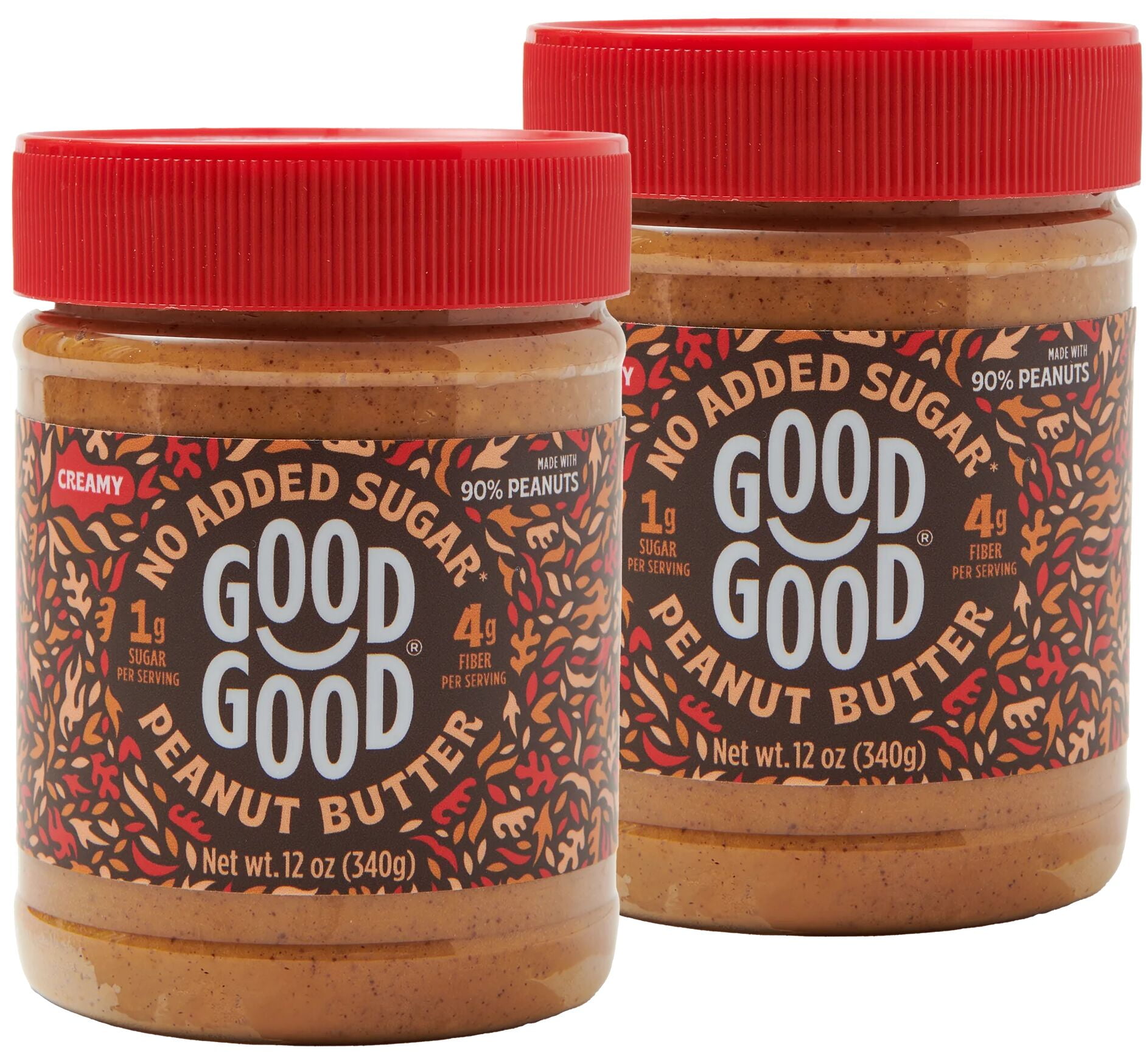 GOOD GOOD Creamy Peanut Butter, 12 oz (2 pack)