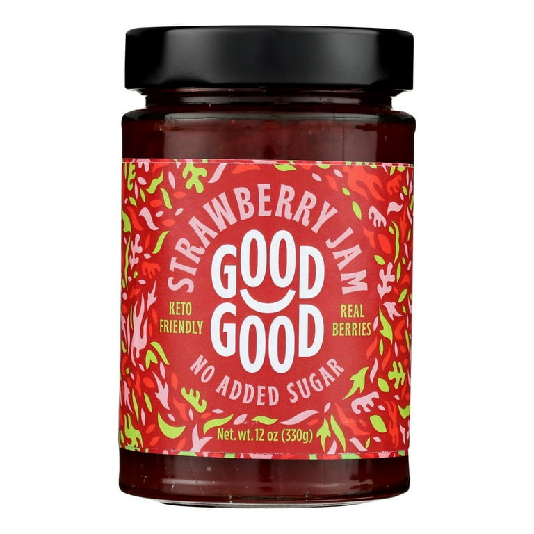 https://i5.walmartimages.com/seo/Good-Good-Keto-Friendly-Sweet-Strawberry-Jam-12-oz-1-Count_3b08f972-2c38-4862-a059-13bcc294eed7.6f3b95d15629511ebb86a615810cf02f.jpeg?odnHeight=768&odnWidth=768&odnBg=FFFFFF