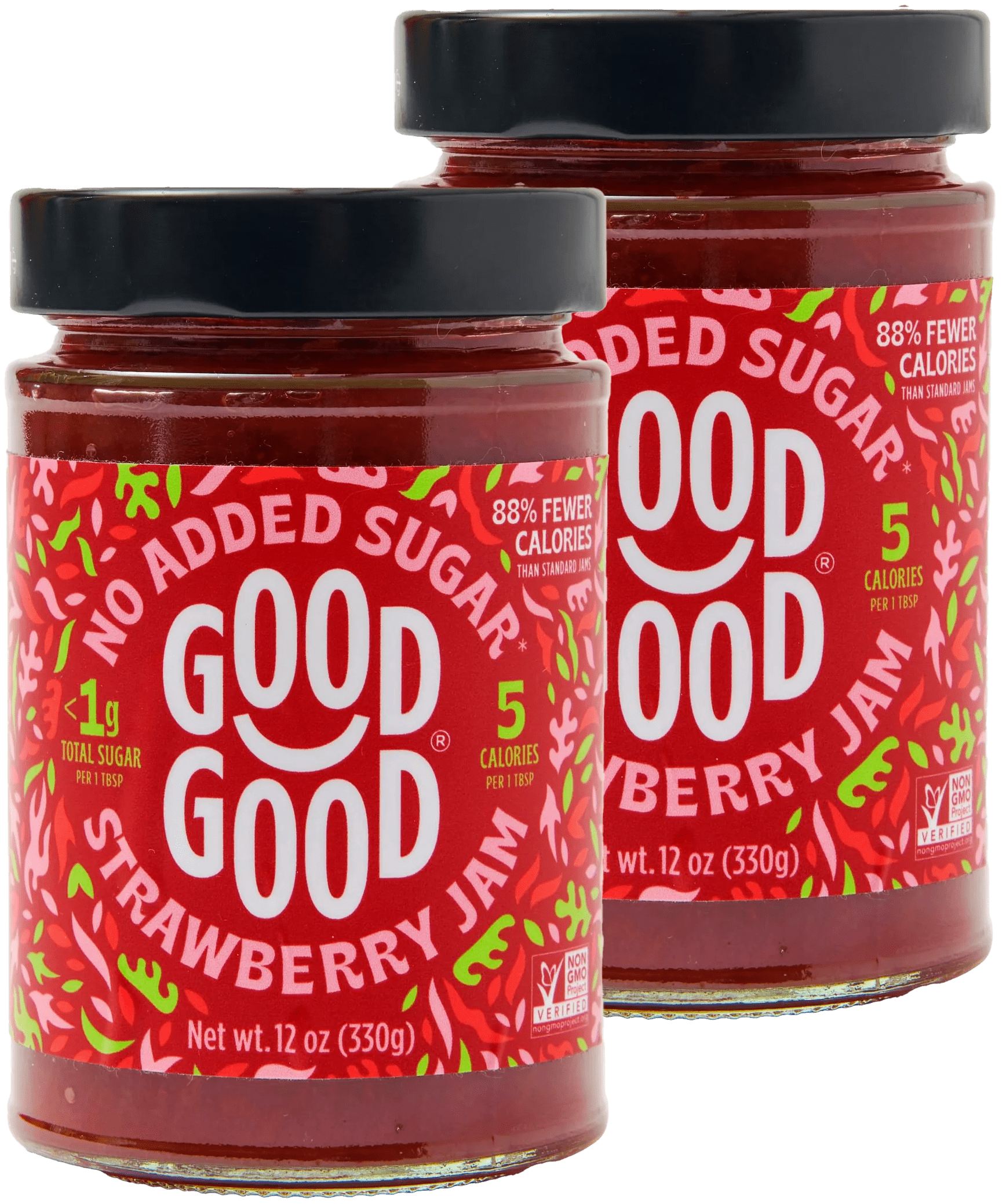 GOOD GOOD Strawberry Jam, 12oz (2 Pack)