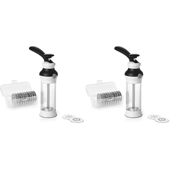 Good Grips 14-Piece Cookie Press Set, Cookie Press with 12 Stainless Steel Disks and Storage Case, Holiday Baking and Everyday Treats, Essential Baking Supplies, (Pack of 2)