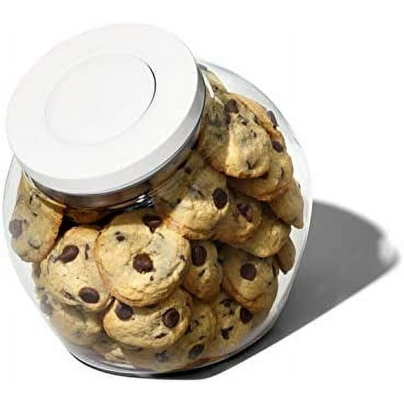 Good Grips 3.0 Qt POP Medium Cookie Jar - Airtight Food Storage - for Snacks and More, White and Clear