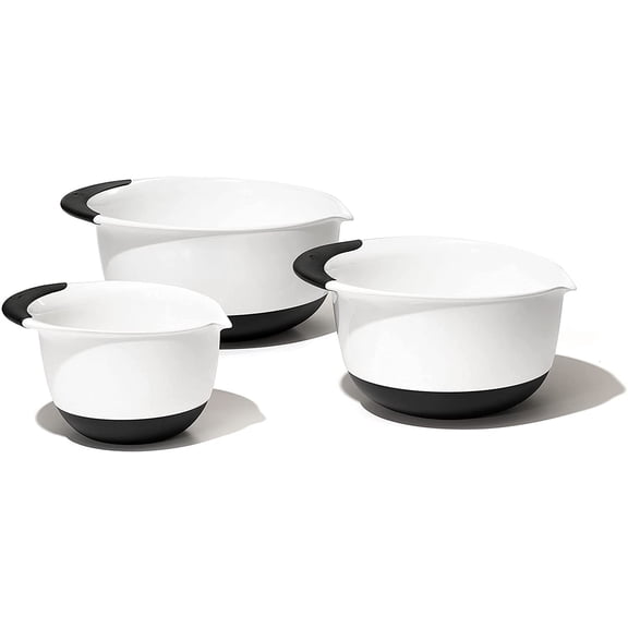 Good Grips 3- Piece Plastic Mixing Bowl Set 2500 ml White/Black