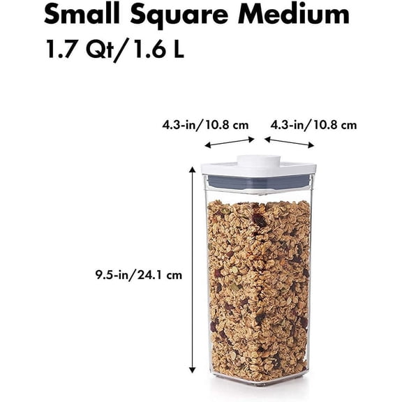 Good Grips Container - Airtight Food Storage - 1.7 Qt Square (Pack of 4)