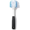 thumbnail image 1 of Good Grips Dish Brush, Nylon Bristles with Built-in Scraper, Safe for Non-Stick Cookware, Non-Slip Handle, Dishwasher, 1 of 5