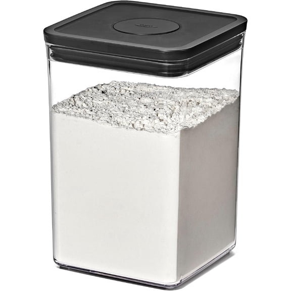 Good Grips POP Container — Big Square Medium — 4.4 Qt /4.2 L — Matte Black, Organization and Storage Solution