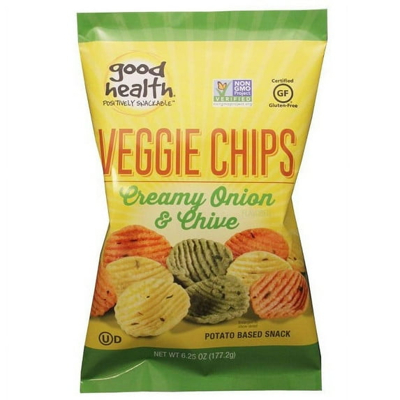 Good Health Creamy Onion & Chive Veggie Chips, Non GMO Verified, 4-Pack 6.25 oz. Bag