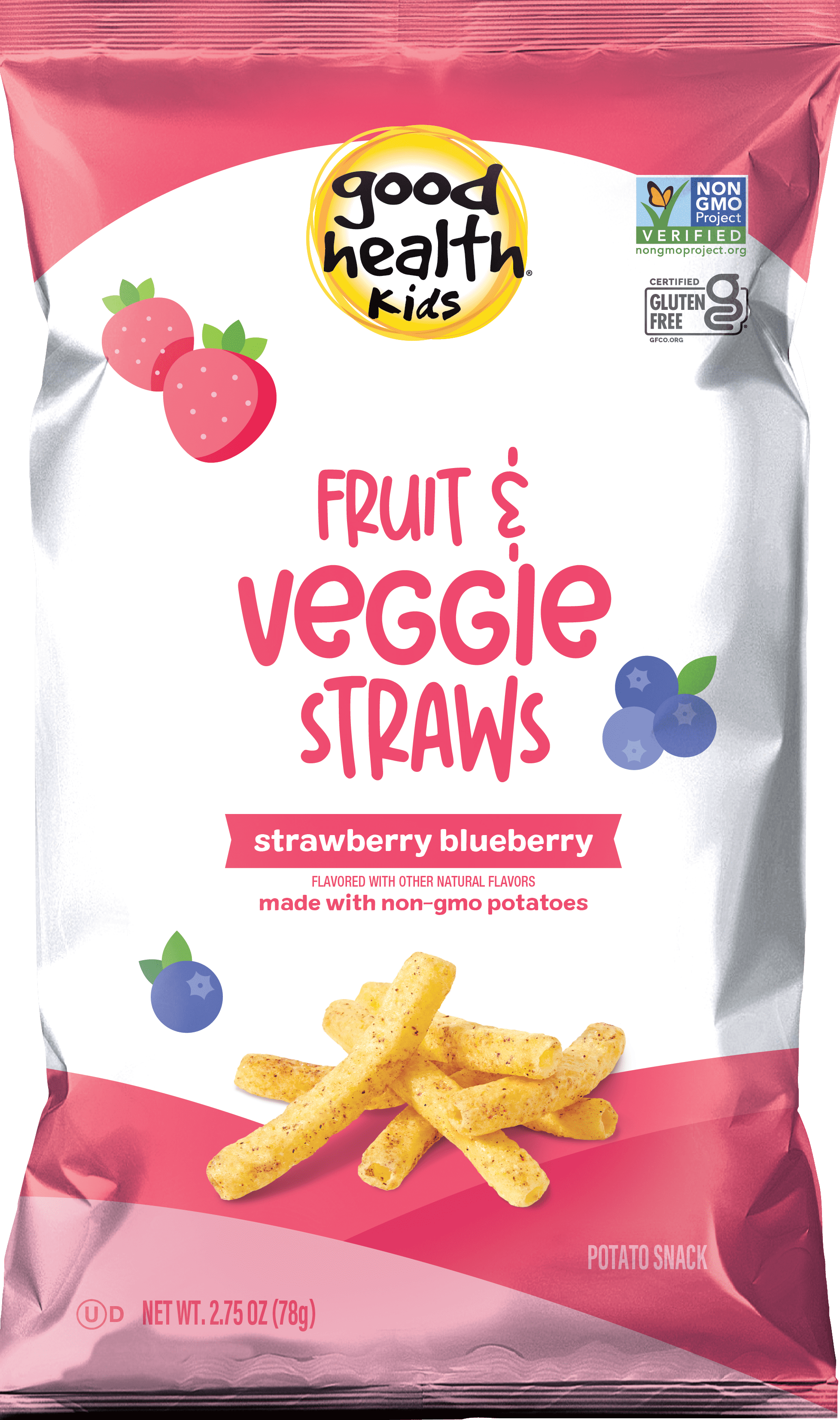 Good Health Fruit & Veg Straws 2.75oz Strawberry Blueberry