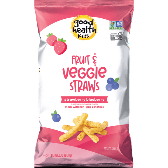 Good Health Fruit & Veg Straws 2.75oz Strawberry Blueberry