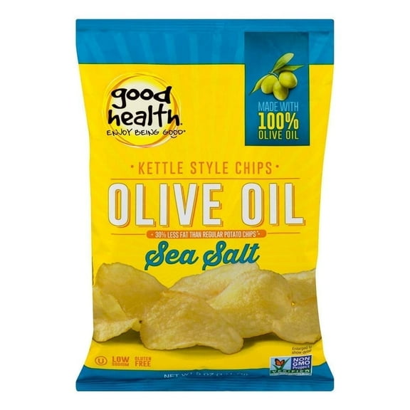 Good Health Inc. Kettle Style Olive Oil Potato Chips Sea Salt -- 5 oz Pack of 2