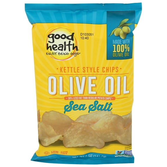 Good Health Kettle Style Olive Oil Potato Chips, Sea Salt, 5 Ounce (Pack of 12)