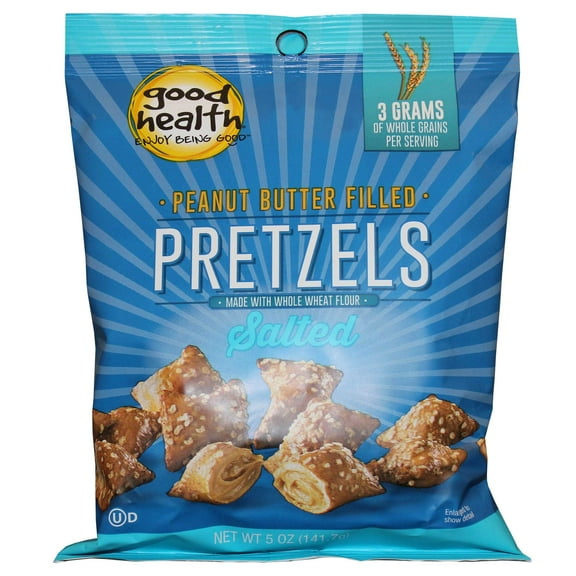 Good Health Natural Salted Peanut Butter Filled Pretzels, 5 Ounce - 12 per case.