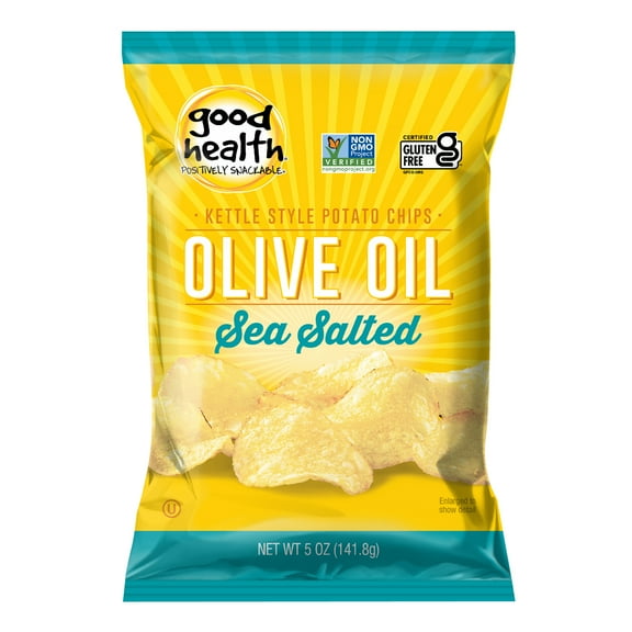 Good Health Olive Oil Sea Salted Kettle Style Potato Chips, Gluten-Free, 5 oz Bag