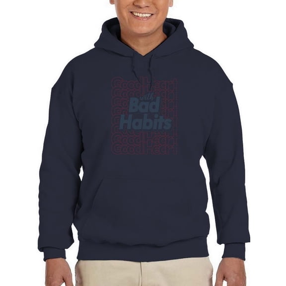 Good Heart Bad Habits Hoodie Men -Image by Shutterstock, Male x-Large