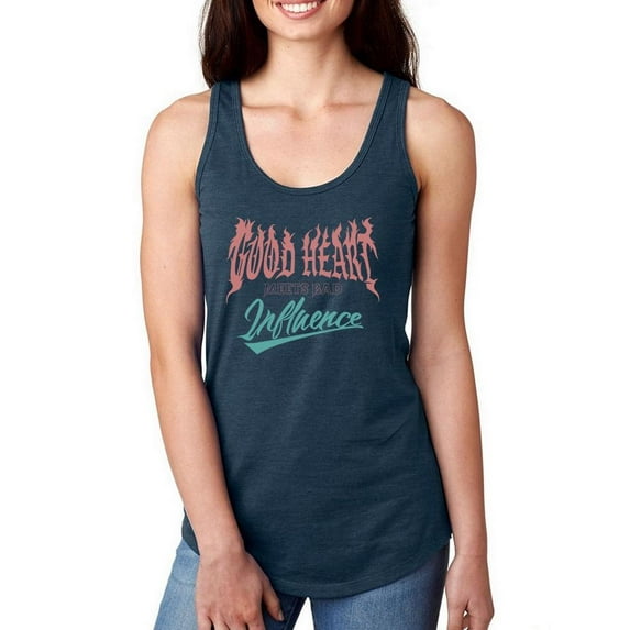 Good Heart Bad Influence Racerback Tank Women -Image by Shutterstock, Female Medium