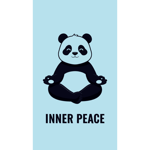 Good Hope - Inner Peace Panda Poster For Room & Office (13 Inch X 19 Inch, Rolled) Multicolor