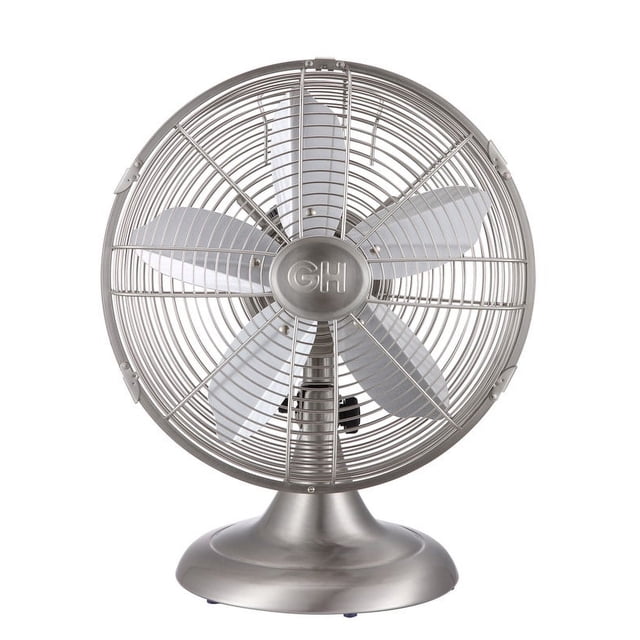 Good Housekeeping 3-Speed Oscillating Desk Fan, Brushed Nickle (92605 ...
