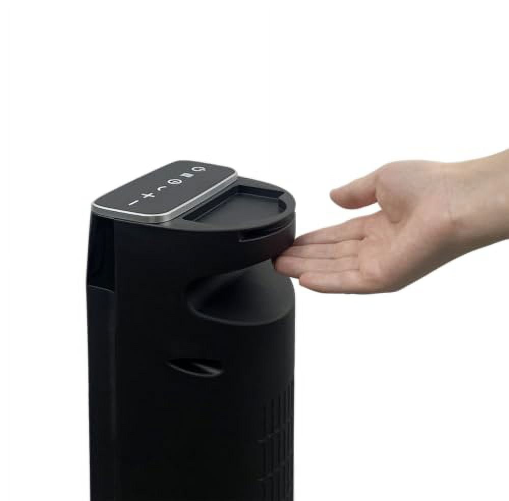 Good Housekeeping 30" Ceramic Tower Space Heater with Remote, Oscillating, Black