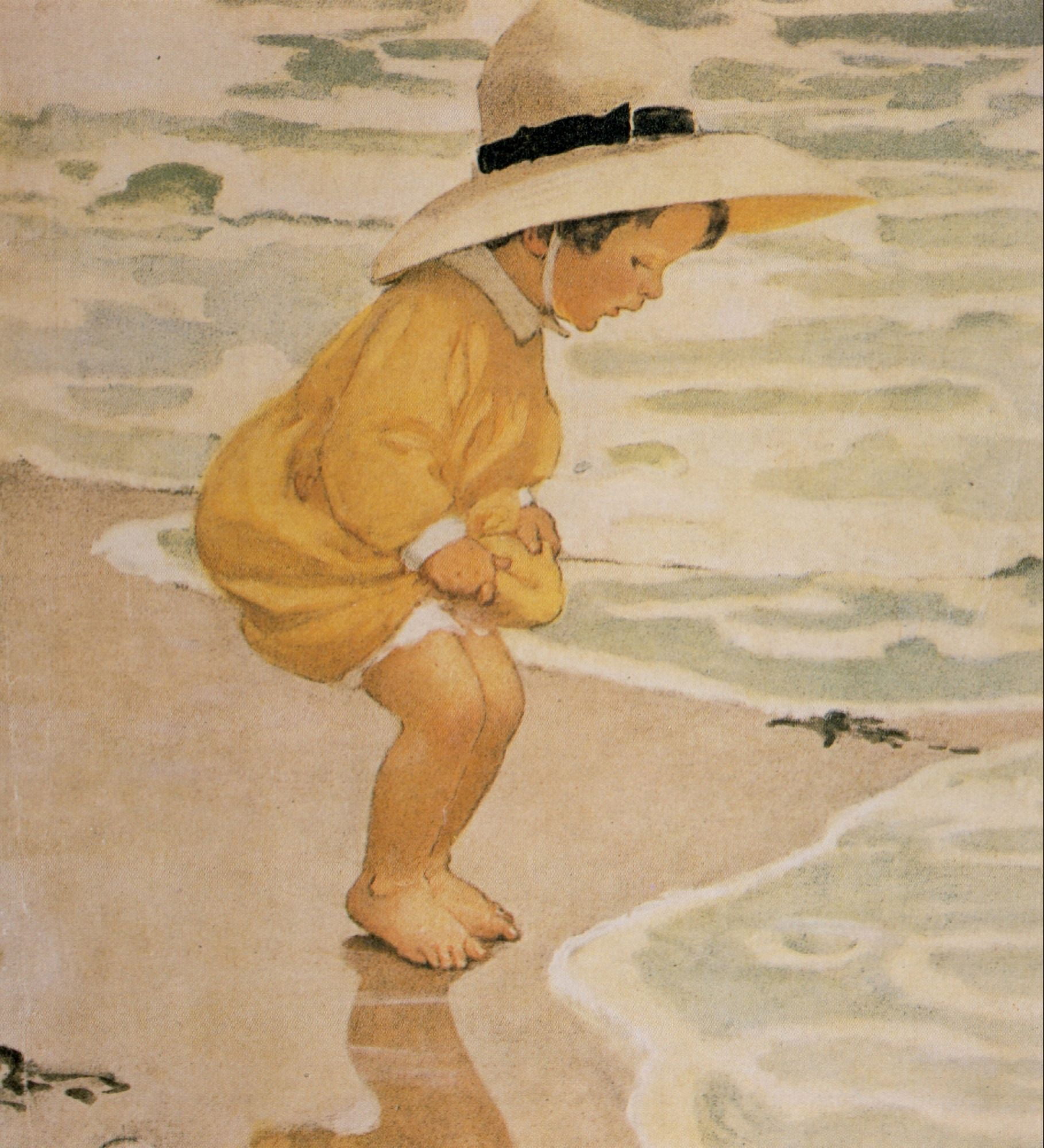 Good Housekeeping Aug 1918 Paddling Canvas Art - Jessie Willcox Smith (18 x 24)
