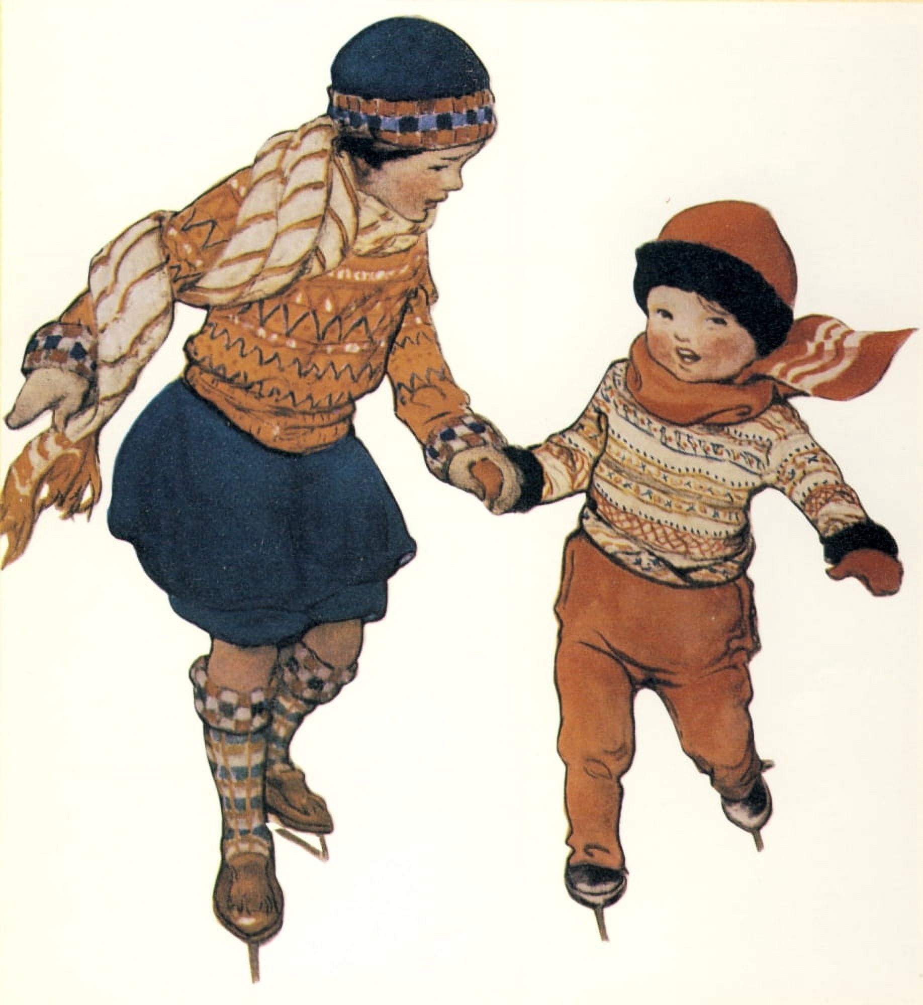 Good Housekeeping Feb 1929 Skating Canvas Art - Jessie Willcox Smith (18 x 24)