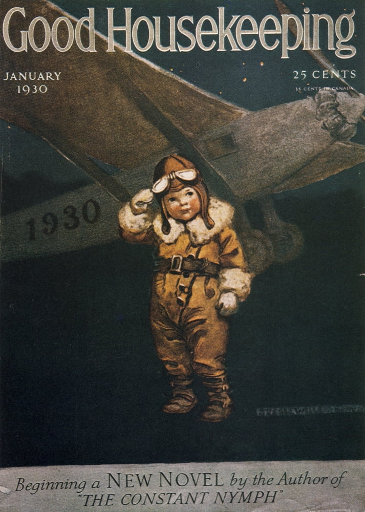 Good Housekeeping Jan 1930 Aviator Canvas Art - Jessie Willcox Smith (18 x 24)