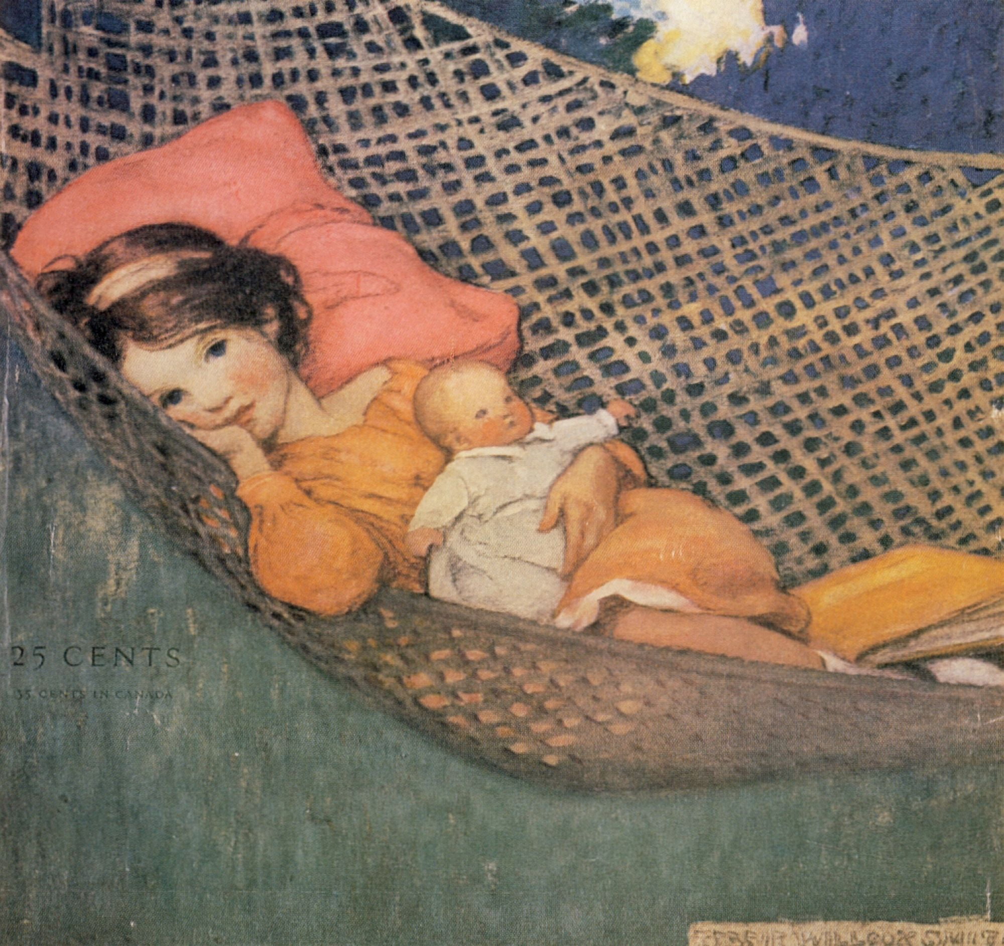 Good Housekeeping Jul 1929 Relaxing in hammock Canvas Art - Jessie Willcox Smith (18 x 24)