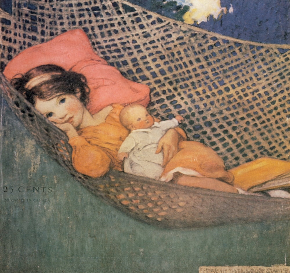 Good Housekeeping Jul 1929 Relaxing in hammock Canvas Art - Jessie Willcox Smith (24 x 36)