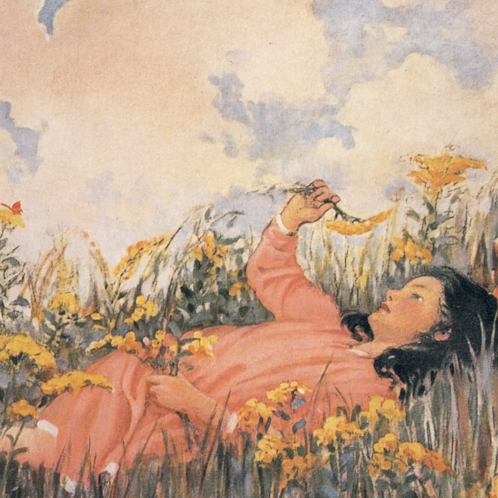Good Housekeeping Lazing in the sun Canvas Art - Jessie Willcox Smith (24 x 36)