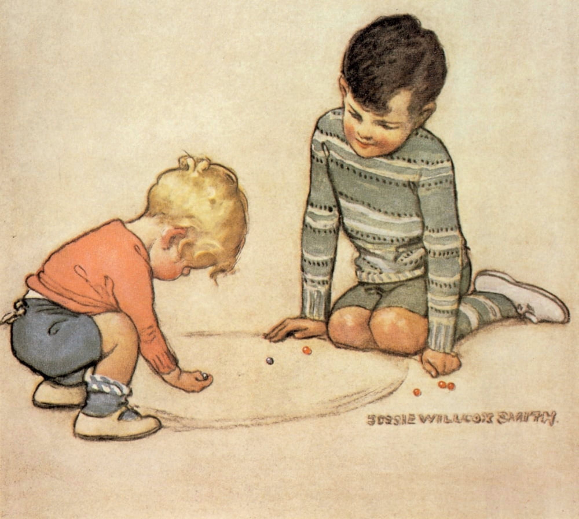 Good Housekeeping Marbles Canvas Art - Jessie Willcox Smith (18 x 24)
