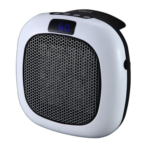 Good Housekeeping Wall-Mount Indoor Space Heater w/ Thermostat, 750W, White