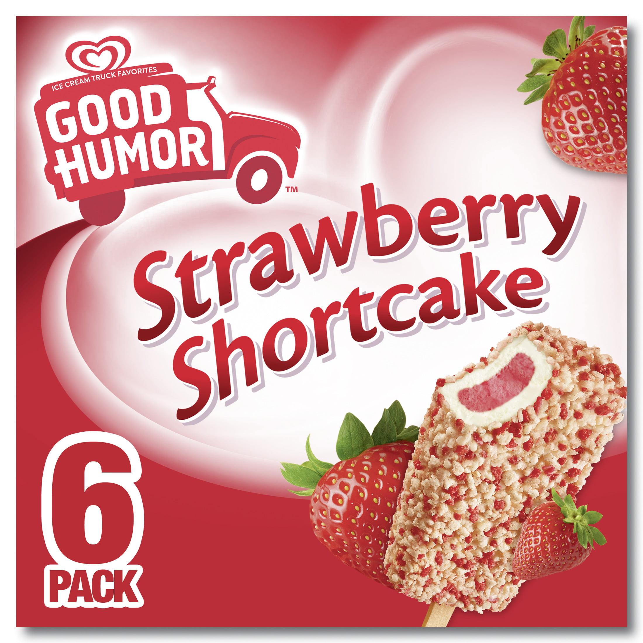 Good Humor Crunchy Strawberry Shortcake Frozen Dairy Dessert Bar Kosher Milk, 6 Count - image 1 of 10