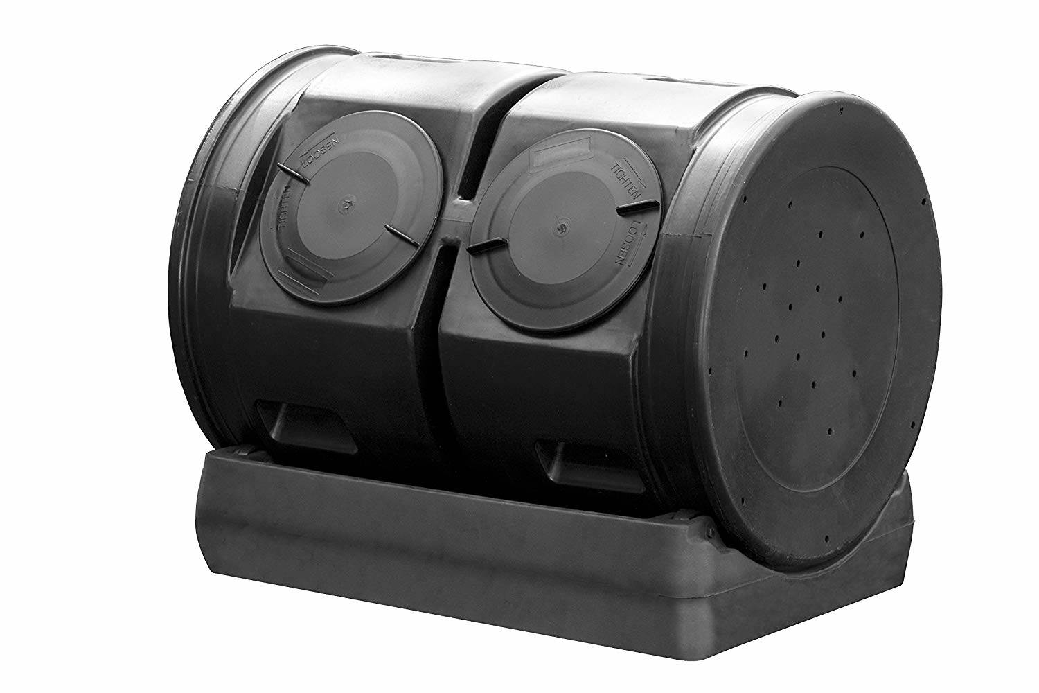 Good Ideas Compost Wizard Outdoor Dual Tumbler Compost Container, Black